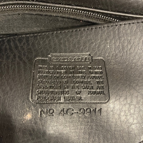 Vintage Coach Flap Front Shoulder Bag Crossbody Black Leather RARE - Picture 10 of 13